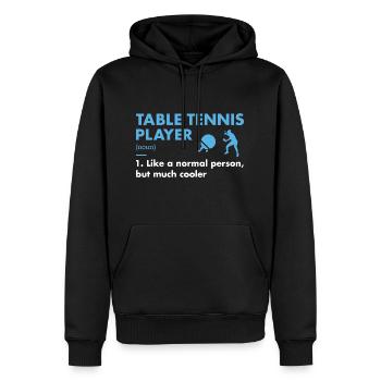 Joueur de sport Définition Tennis de table - Sweat à capuche Premium bio Homme - noir - Devant - Nico (187cm)