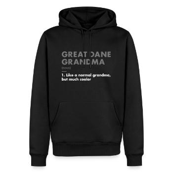 Grand-mère dogue allemand Définition - Sweat à capuche Premium bio Homme - noir - Devant - Nico (187cm)