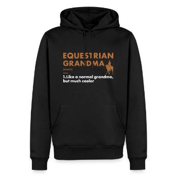 Sport Grand-mère Définition Équestre - Sweat à capuche Premium bio Homme - noir - Devant - Nico (187cm)