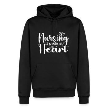 Nursing Is A Work Of Heart - Nurse - Sweat à capuche Premium bio Homme - noir - Devant - Nico (187cm)