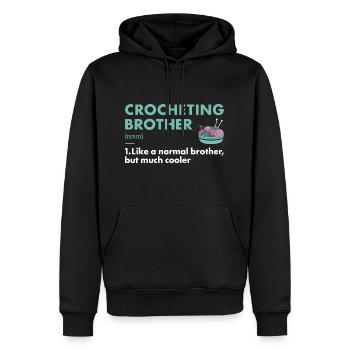 Crochet Brother Définition Crochet - Sweat à capuche Premium bio Homme - noir - Devant - Nico (187cm)