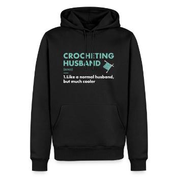 Crocheteur Mari Définition Crochet - Sweat à capuche Premium bio Homme - noir - Devant - Nico (187cm)