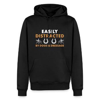 Cavalier facilement distrait par les chiens et le dressage - Sweat à capuche Premium bio Homme - noir - Devant - Nico (187cm)
