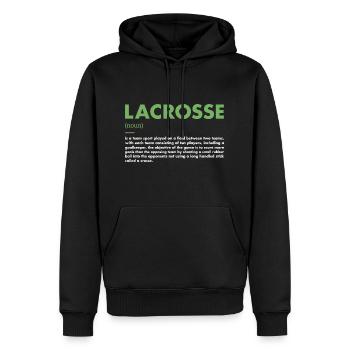 Sport Definition Lacrosse - Männer Premium Bio Hoodie - Schwarz - Vorne - Nico (187cm)