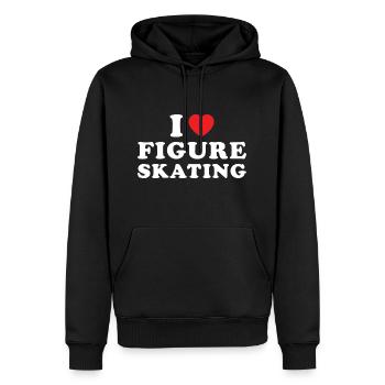 Sport J’aime le patinage artistique - Sweat à capuche Premium bio Homme - noir - Devant - Nico (187cm)