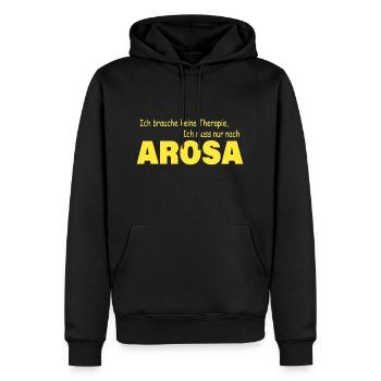 Therapy AROSA - Men’s Premium Organic Hoodie - black - Front - Nico (187cm)