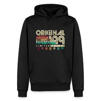 Mai 1999 Vintage Anniversaire Vintage Rétro - Sweat à capuche Premium bio Homme - noir - Devant - Nico (187cm)