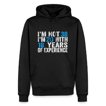 38 ans Anniversaire Drôle Idée d’anniversaire Humour 38 - Sweat à capuche Premium bio Homme - noir - Devant - Nico (187cm)