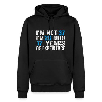 37 ans anniversaire drôle idée anniversaire humour 37 - Sweat à capuche Premium bio Homme - noir - Devant - Nico (187cm)
