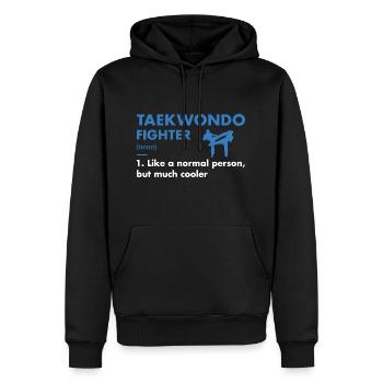 Définition du combattant sportif Taekwondo - Sweat à capuche Premium bio Homme - noir - Devant - Nico (187cm)
