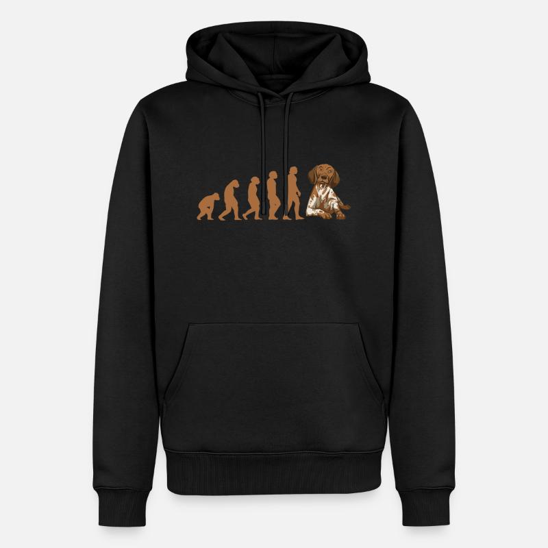 Evolution German Shorthaired Pointer - Männer Premium Bio Hoodie - Schwarz