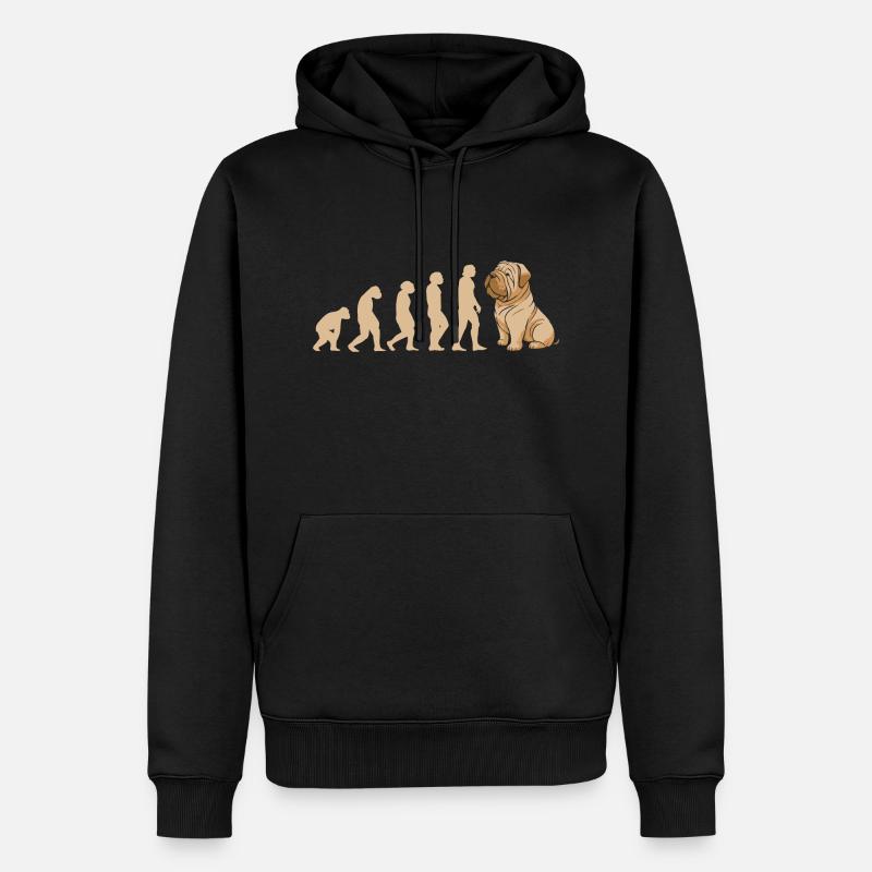 Évolution Shar Pei - Sweat à capuche Premium bio Homme - noir