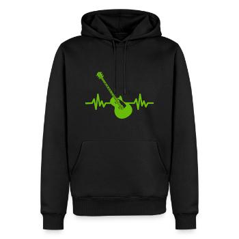 Herzschlag Gitarre - Rock 'n' Roll Punk Band Metal - Männer Premium Bio Hoodie - Schwarz - Vorne - Nico (187cm)