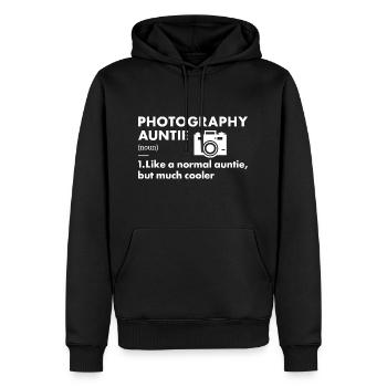 Photographe Auntie Définition Photographie - Sweat à capuche Premium bio Homme - noir - Devant - Nico (187cm)