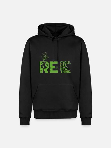 ReCycle ReUse ReNew ReThink - Men’s Premium Organic Hoodie - black