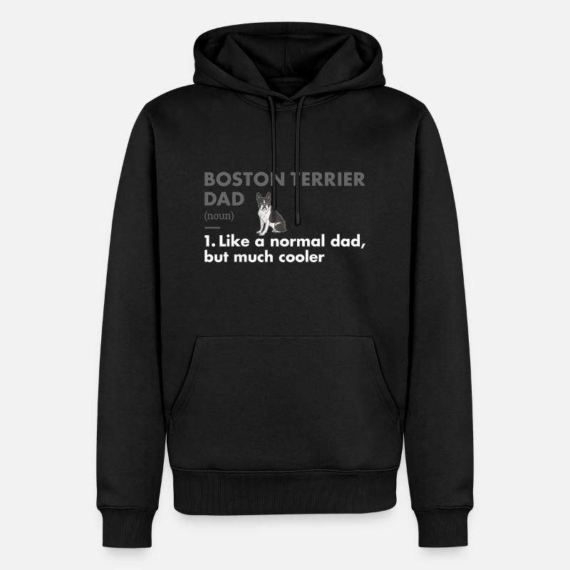 Boston Terrier Dad Definition - Männer Premium Bio Hoodie - Schwarz