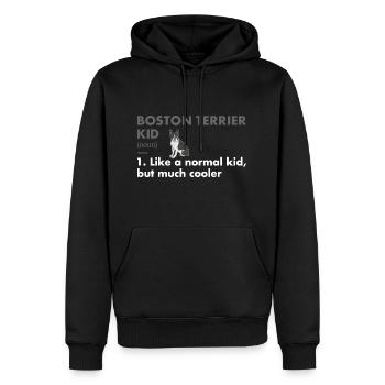 Boston Terrier Kid Definition - Männer Premium Bio Hoodie - Schwarz - Vorne - Nico (187cm)