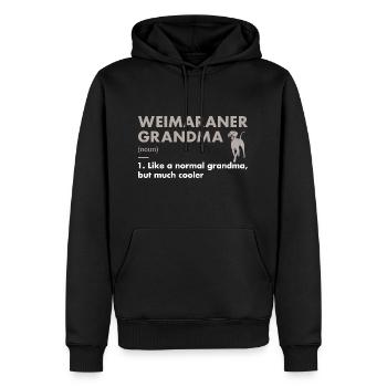 Définition de la grand-mère braque de Weimar - Sweat à capuche Premium bio Homme - noir - Devant - Nico (187cm)