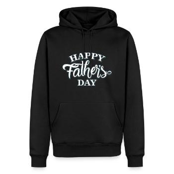 Bonne fête des pères - Sweat à capuche Premium bio Homme - noir - Devant - Nico (187cm)