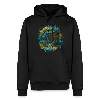 Music Circle Blau Gelb - Männer Premium Bio Hoodie - Schwarz - Vorne - Nico (187cm)