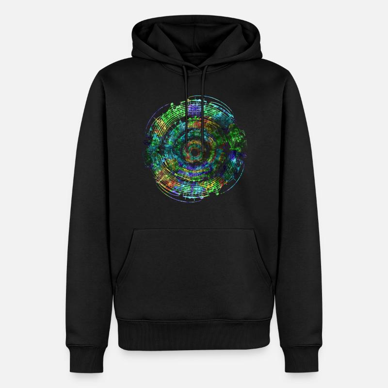 Notenkreis Bunt - Männer Premium Bio Hoodie - Schwarz
