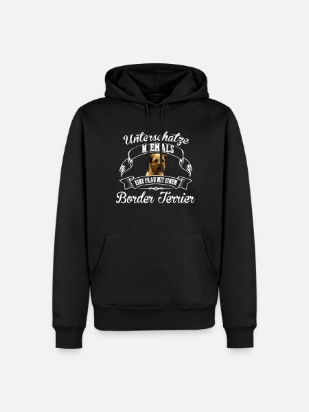 Border Terrier - Männer Premium Bio Hoodie - Schwarz