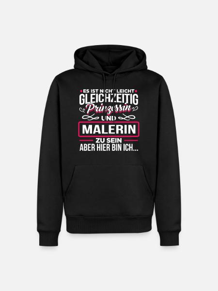 MALERIN - Prinzessin - Männer Premium Bio Hoodie - Schwarz
