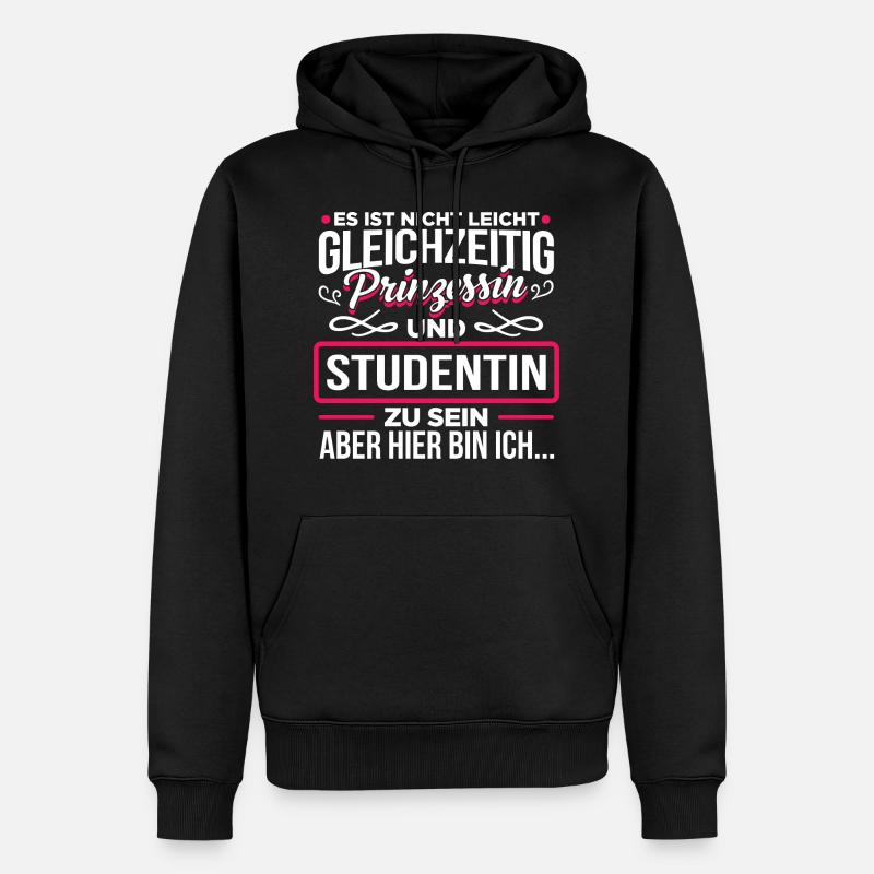 STUDENTIN - Prinzessin - Männer Premium Bio Hoodie - Schwarz