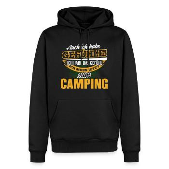 CAMPING - Ich habe auch Gefühle - Männer Premium Bio Hoodie - Schwarz - Vorne - Nico (187cm)