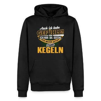 KEGELN - Ich habe auch Gefühle - Männer Premium Bio Hoodie - Schwarz - Vorne - Nico (187cm)