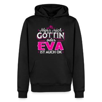 EVA - Göttin - Männer Premium Bio Hoodie - Schwarz - Vorne - Nico (187cm)