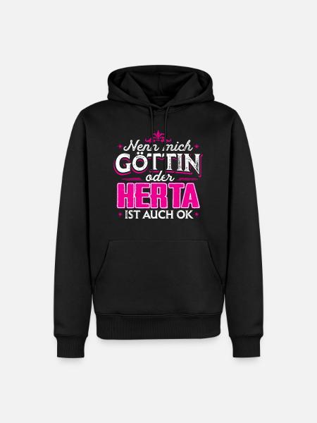 HERTA - Göttin - Männer Premium Bio Hoodie - Schwarz