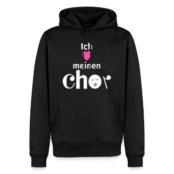 Ich liebe meinen Chor - Männer Premium Bio Hoodie - Schwarz - Vorne - Nico (187cm)