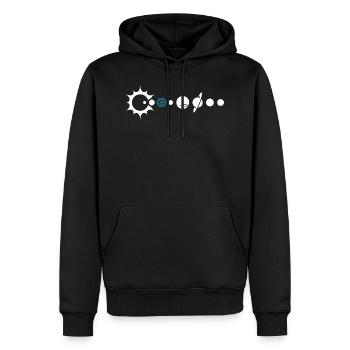 Solar System (Earth is Luck) - Männer Premium Bio Hoodie - Schwarz - Vorne - Nico (187cm)