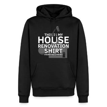 Démolition et rénovation de maisons - Sweat à capuche Premium bio Homme - noir - Devant - Nico (187cm)