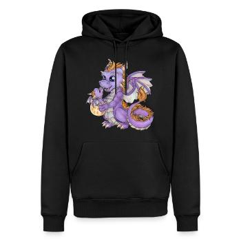 Niedliche Drachenmama mit Baby Drache Geschenkidee - Männer Premium Bio Hoodie - Schwarz - Vorne - Nico (187cm)