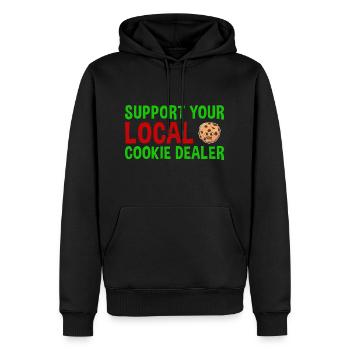 Baking Support Votre cookie local Cookie - Sweat à capuche Premium bio Homme - noir - Devant - Nico (187cm)