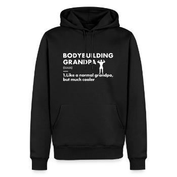 Sport Grandpa Definition Bodybuilding - Männer Premium Bio Hoodie - Schwarz - Vorne - Nico (187cm)