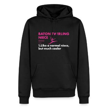 Bâton Twirler nièce définition bâton virevoltant - Sweat à capuche Premium bio Homme - noir - Devant - Nico (187cm)
