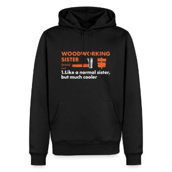 Définition de la soeur du menuisier Travail du bois - Sweat à capuche Premium bio Homme - noir - Devant - Nico (187cm)