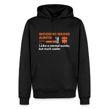 Menuisier Tante Définition Travail du bois - Sweat à capuche Premium bio Homme - noir - Devant - Nico (187cm)