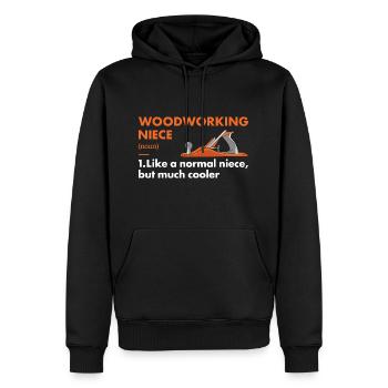 Menuisier Nièce Définition Travail du bois - Sweat à capuche Premium bio Homme - noir - Devant - Nico (187cm)