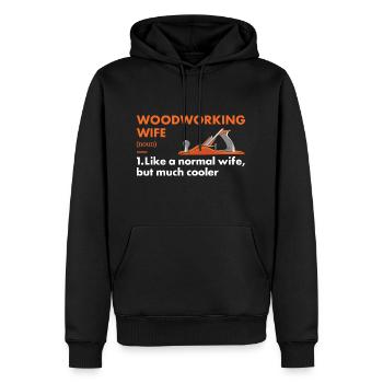 Menuisier Femme Définition Travail du bois - Sweat à capuche Premium bio Homme - noir - Devant - Nico (187cm)