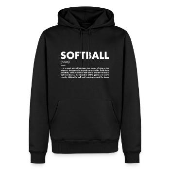 Sport Définition Softball - Sweat à capuche Premium bio Homme - noir - Devant - Nico (187cm)