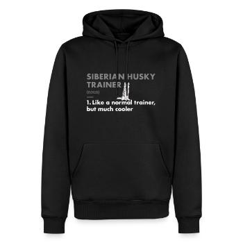 Siberian Husky Trainer Definiton - Männer Premium Bio Hoodie - Schwarz - Vorne - Nico (187cm)