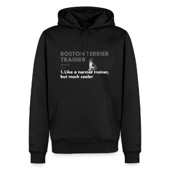 Boston Terrier Trainer Definiton - Männer Premium Bio Hoodie - Schwarz - Vorne - Nico (187cm)