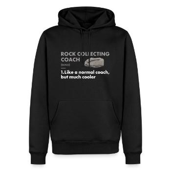 Collectionneur de roches Définition Collecte de roches - Sweat à capuche Premium bio Homme - noir - Devant - Nico (187cm)