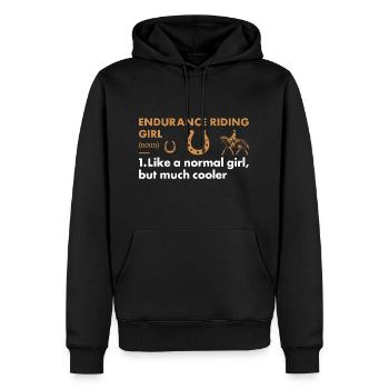 Rider Girl Definition Endurance Riding - Männer Premium Bio Hoodie - Schwarz - Vorne - Nico (187cm)