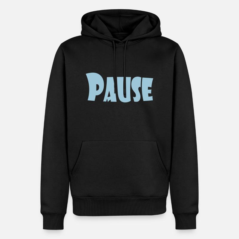 PAUSE - Männer Premium Bio Hoodie - Schwarz
