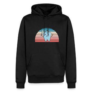 Hygiéniste Retro Sunset Assistant dentaire - Sweat à capuche Premium bio Homme - noir - Devant - Nico (187cm)